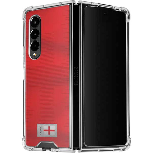 England Soccer Flag Galaxy Z Fold4 5G Clear Case