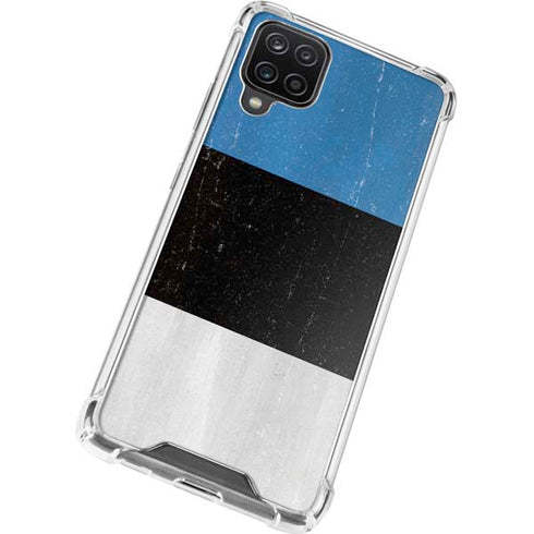 Estonia Flag Distressed Galaxy A12 Clear Case