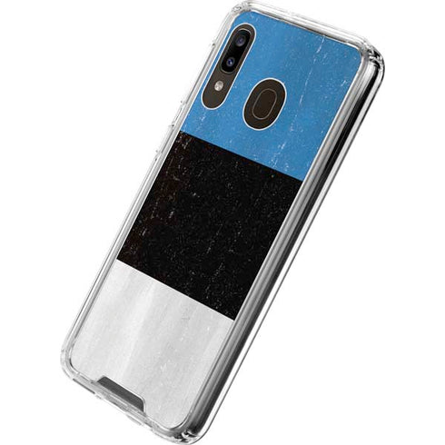 Estonia Flag Distressed Galaxy A30 Clear Case