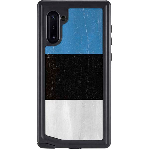 Estonia Flag Distressed Galaxy Note 10 Waterproof Case