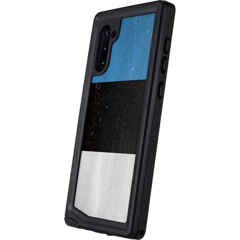 Estonia Flag Distressed Galaxy Note 10 Waterproof Case