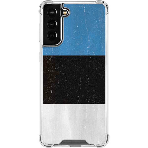 Estonia Flag Distressed Galaxy S21 FE Clear Case