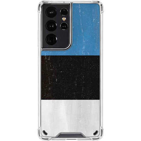 Estonia Flag Distressed Galaxy S21 Ultra 5G Clear Case