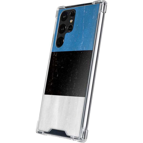 Estonia Flag Distressed Galaxy S22 Ultra Clear Case