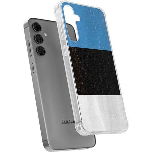 Estonia Flag Distressed Galaxy S24 Plus Clear Case