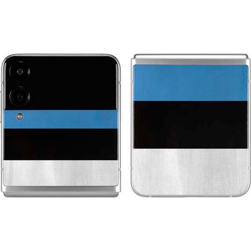 Estonia Flag Distressed Galaxy Z Flip4 5G Skin