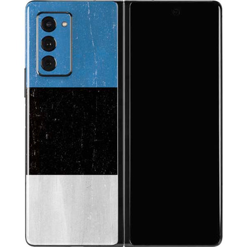 Estonia Flag Distressed Galaxy Z Fold2 5G Skin
