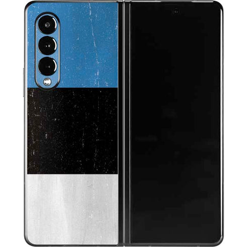 Estonia Flag Distressed Galaxy Z Fold3 5G Skin