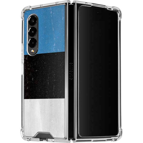 Estonia Flag Distressed Galaxy Z Fold4 5G Clear Case