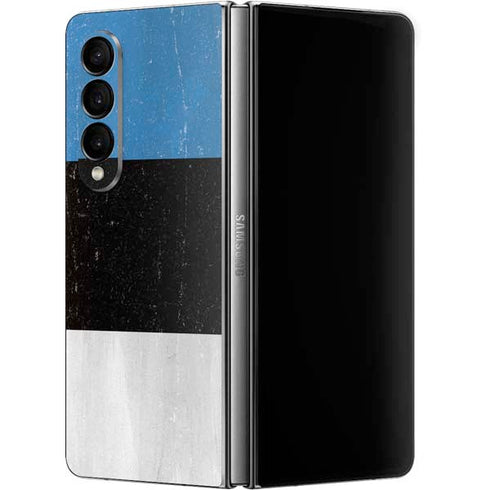 Estonia Flag Distressed Galaxy Z Fold4 5G Skin