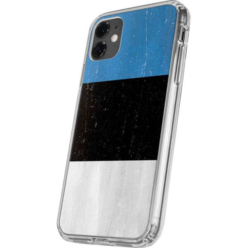 Estonia Flag Distressed iPhone 11 Clear Case