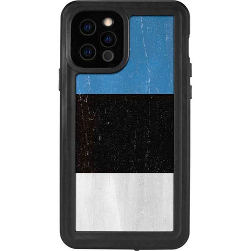Estonia Flag Distressed iPhone 12 Pro Waterproof Case