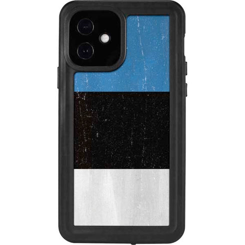 Estonia Flag Distressed iPhone 12 Waterproof Case