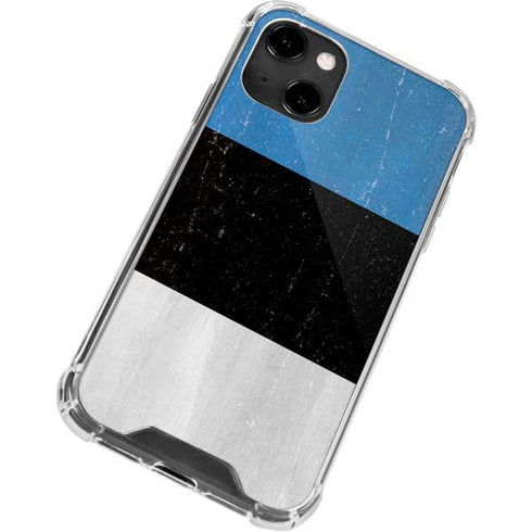 Estonia Flag Distressed iPhone 13 Clear Case