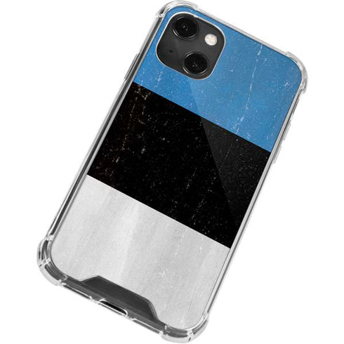 Estonia Flag Distressed iPhone 15 Plus Clear Case