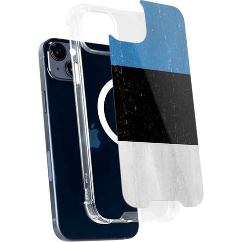 Estonia Flag Distressed iPhone 14 Plus MagSafe Case