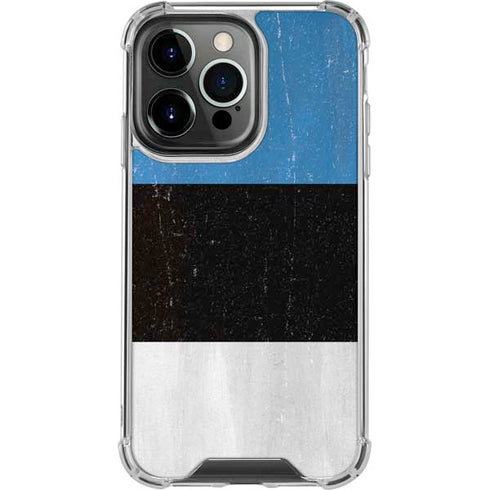 Estonia Flag Distressed iPhone 15 Pro Clear Case