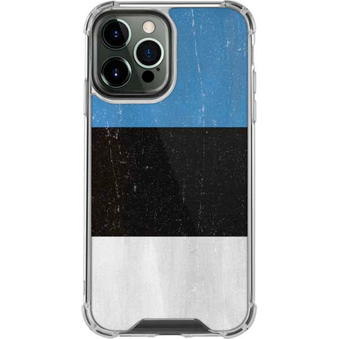 Estonia Flag Distressed iPhone 14 Pro Max Clear Case