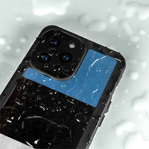 Estonia Flag Distressed iPhone 14 Pro Max Waterproof Case