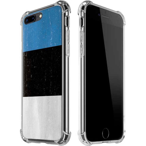 Estonia Flag Distressed iPhone 7/8 Plus Clear Case