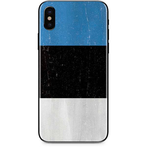 Estonia Flag Distressed iPhone X Skin
