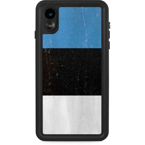 Estonia Flag Distressed iPhone XR Waterproof Case