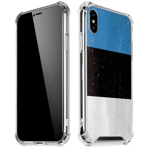 Estonia Flag Distressed iPhone XS Max Clear Case