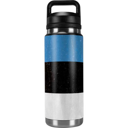 Estonia Flag Distressed YETI Rambler 26oz Bottle Skin