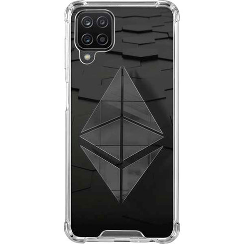 Ethereum Textured Logo Galaxy A12 Clear Case
