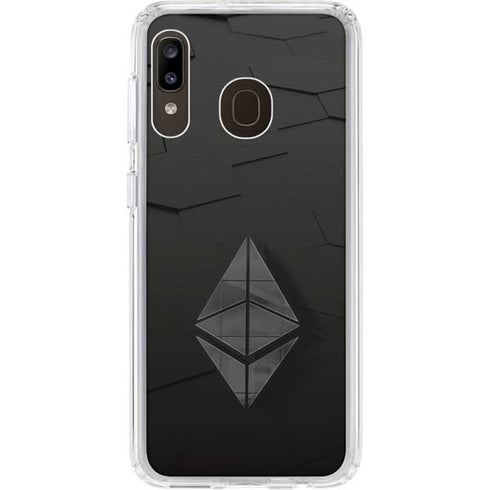 Ethereum Textured Logo Galaxy A20 Clear Case
