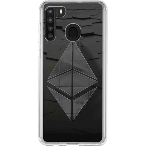 Ethereum Textured Logo Galaxy A21 Clear Case