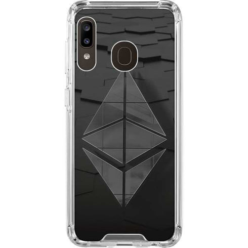 Ethereum Textured Logo Galaxy A30 Clear Case