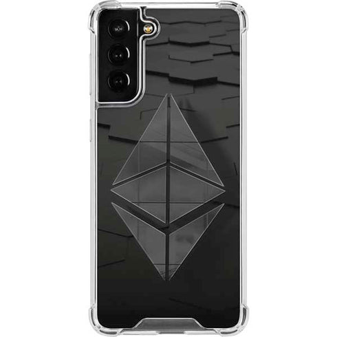 Ethereum Textured Logo Galaxy S21 FE Clear Case
