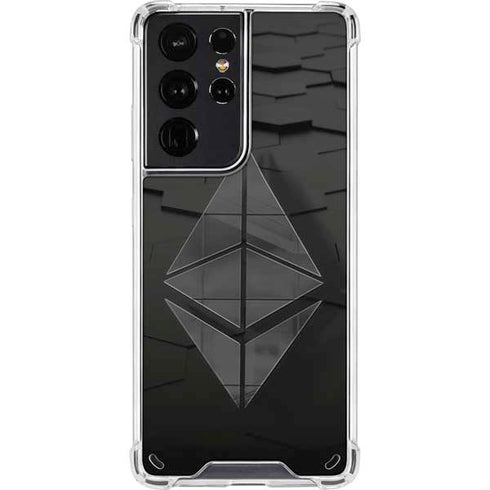 Ethereum Textured Logo Galaxy S21 Ultra 5G Clear Case