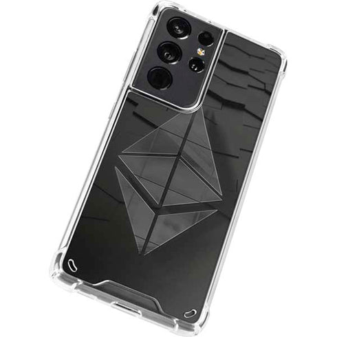 Ethereum Textured Logo Galaxy S21 Ultra 5G Clear Case
