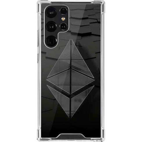 Ethereum Textured Logo Galaxy S22 Ultra Clear Case