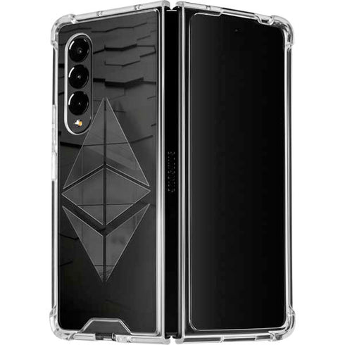 Ethereum Textured Logo Galaxy Z Fold4 5G Clear Case