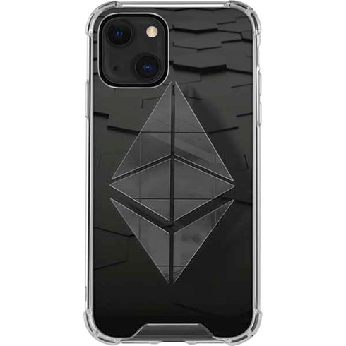 Ethereum Textured Logo iPhone 14 Plus Clear Case