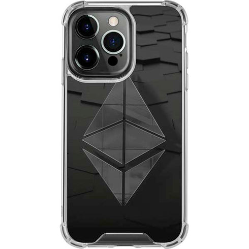Ethereum Textured Logo iPhone 14 Pro Clear Case