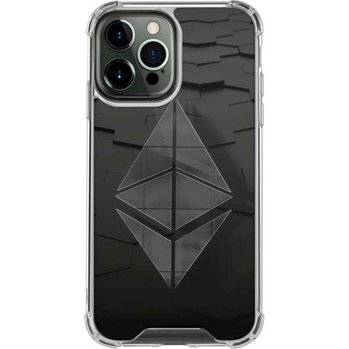 Ethereum Textured Logo iPhone 14 Pro Max Clear Case