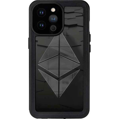 Ethereum Textured Logo iPhone 14 Pro Max Waterproof Case