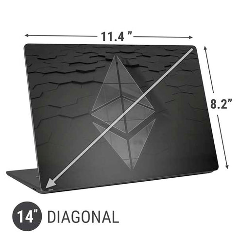 Ethereum Textured Logo Universal Laptop 14in (11.4 x 8.2in) Skin