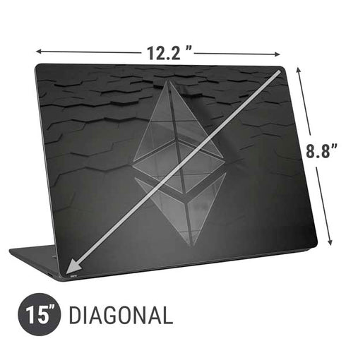 Ethereum Textured Logo Universal Laptop 15in (12.2 x 8.8in) Skin