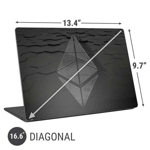 Ethereum Textured Logo Universal Laptop 16.6in (13.4 x 9.7in) Skin