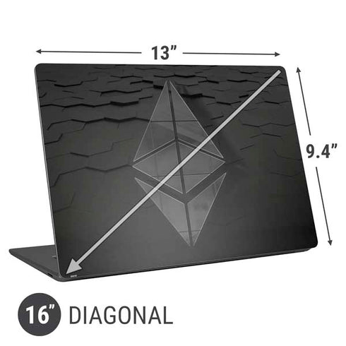 Ethereum Textured Logo Universal Laptop 16in (13 x 9.4in) Skin