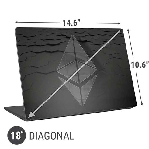 Ethereum Textured Logo Universal Laptop 18in (14.6 x 10.6in) Skin