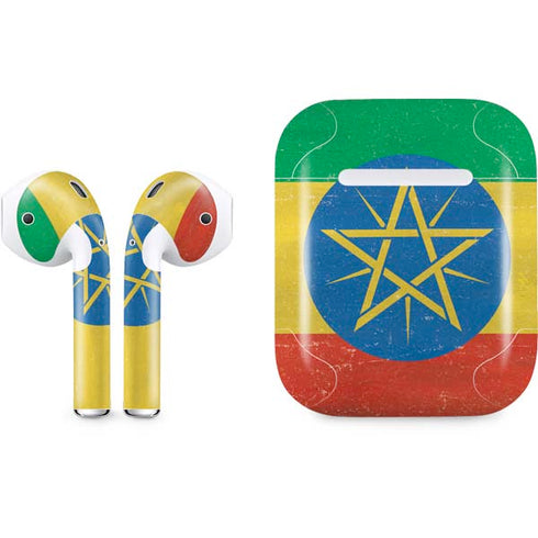 Ethiopia Flag Distressed Apple AirPods Skin
