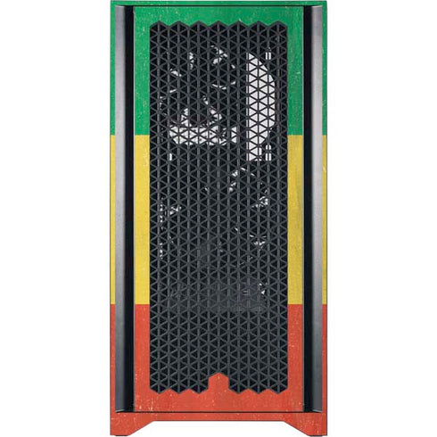 Ethiopia Flag Distressed Corsair 4000D Tempered Glass Mid-Tower ATX Case Skin