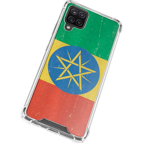 Ethiopia Flag Distressed Galaxy A12 Clear Case