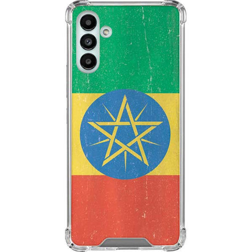 Ethiopia Flag Distressed Galaxy A13 5G Clear Case